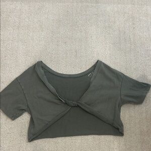 Aerie Charcoal Knotted Crop Top